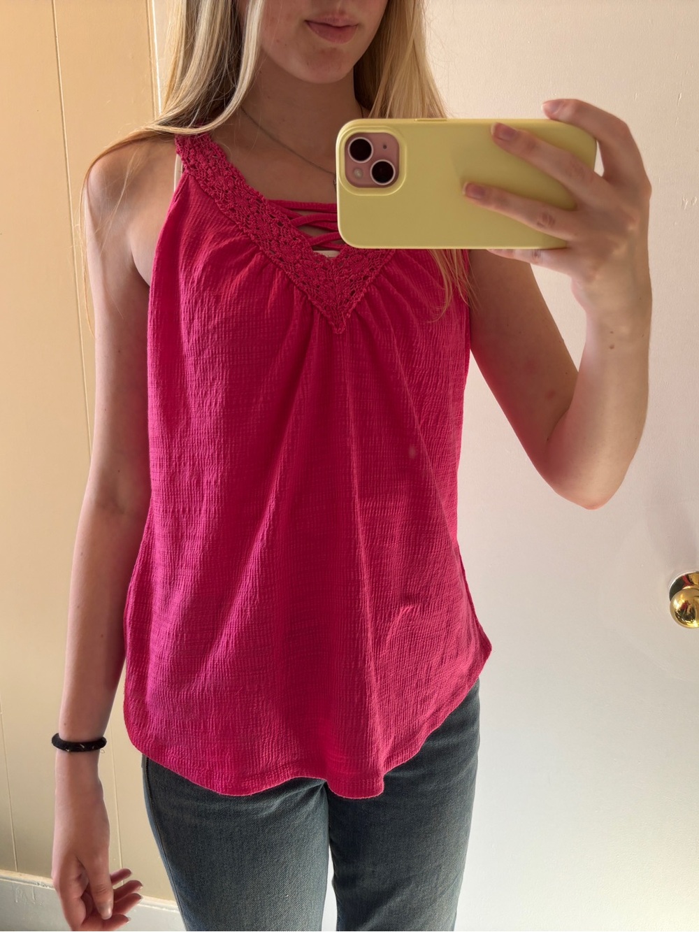 Pink lace cami